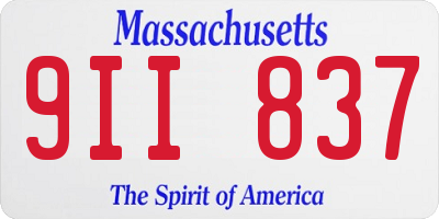 MA license plate 9II837
