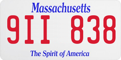 MA license plate 9II838