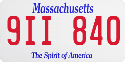 MA license plate 9II840