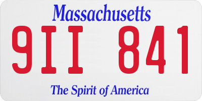MA license plate 9II841