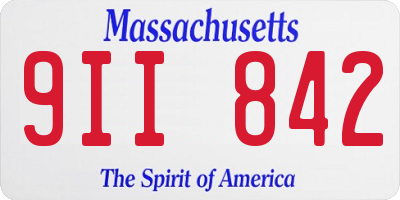 MA license plate 9II842