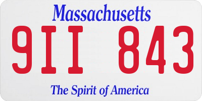 MA license plate 9II843
