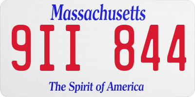 MA license plate 9II844