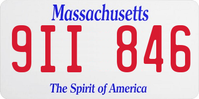 MA license plate 9II846