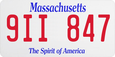 MA license plate 9II847