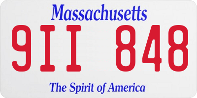 MA license plate 9II848