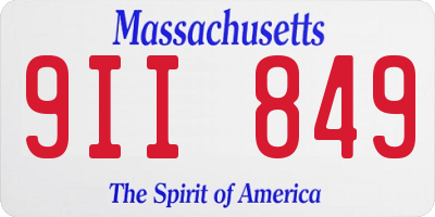 MA license plate 9II849