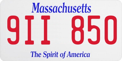 MA license plate 9II850