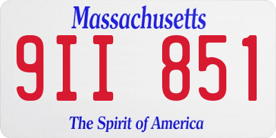 MA license plate 9II851