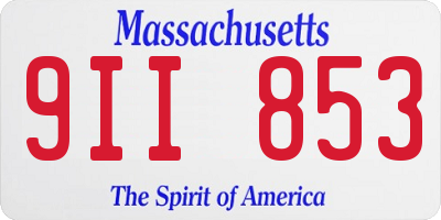 MA license plate 9II853