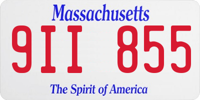 MA license plate 9II855