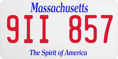 MA license plate 9II857