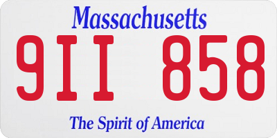 MA license plate 9II858