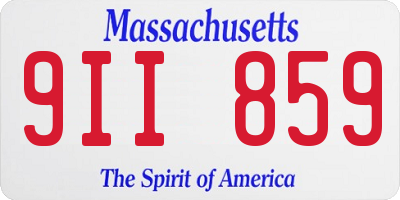 MA license plate 9II859
