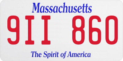 MA license plate 9II860