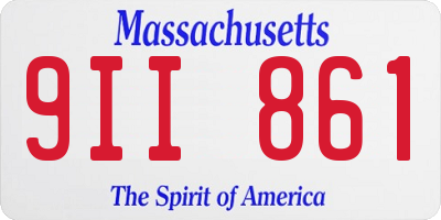 MA license plate 9II861