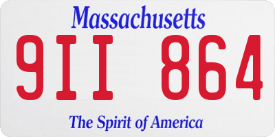 MA license plate 9II864