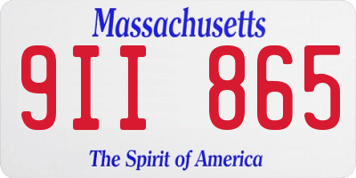 MA license plate 9II865