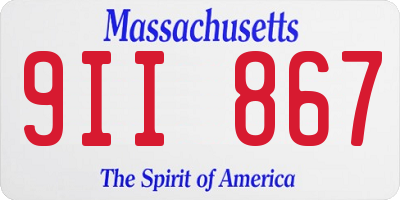 MA license plate 9II867
