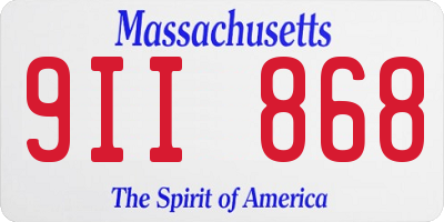 MA license plate 9II868