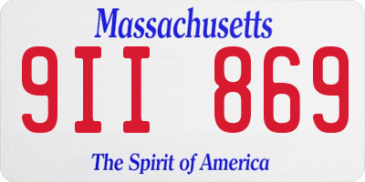 MA license plate 9II869