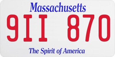 MA license plate 9II870