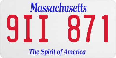 MA license plate 9II871
