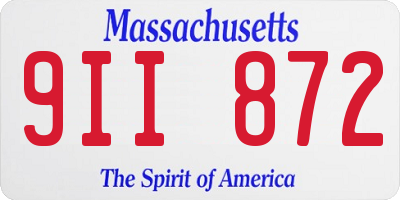 MA license plate 9II872
