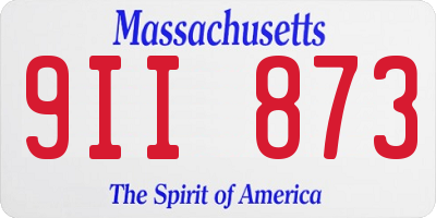 MA license plate 9II873