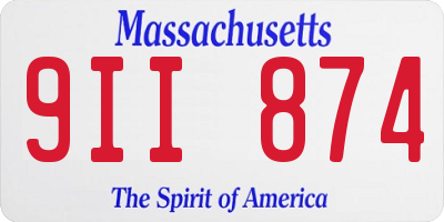 MA license plate 9II874