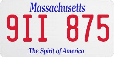 MA license plate 9II875