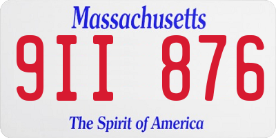 MA license plate 9II876
