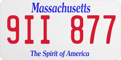 MA license plate 9II877