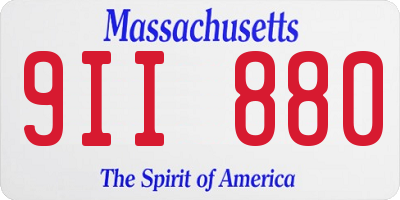 MA license plate 9II880