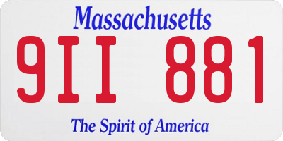 MA license plate 9II881