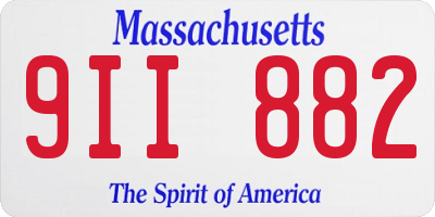 MA license plate 9II882