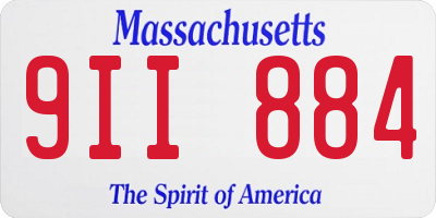 MA license plate 9II884