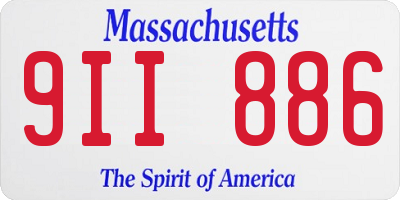 MA license plate 9II886