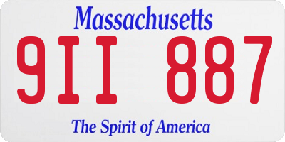 MA license plate 9II887