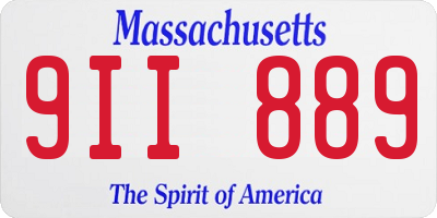 MA license plate 9II889