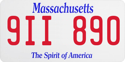 MA license plate 9II890