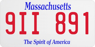 MA license plate 9II891