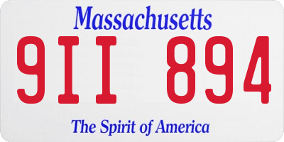 MA license plate 9II894