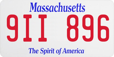 MA license plate 9II896