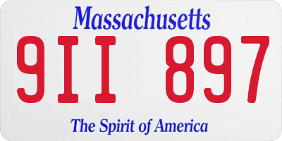 MA license plate 9II897