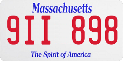 MA license plate 9II898