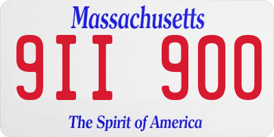 MA license plate 9II900
