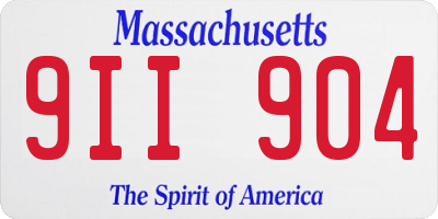 MA license plate 9II904
