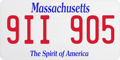 MA license plate 9II905