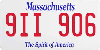 MA license plate 9II906
